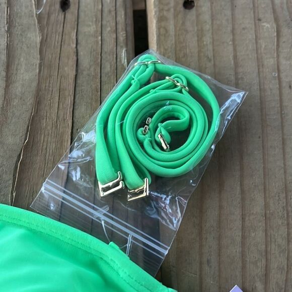 NWT Wild Fable Size XXS (00) Lime GREEN Strapless Bikini Top Swim Bandeau - Picture 7 of 9